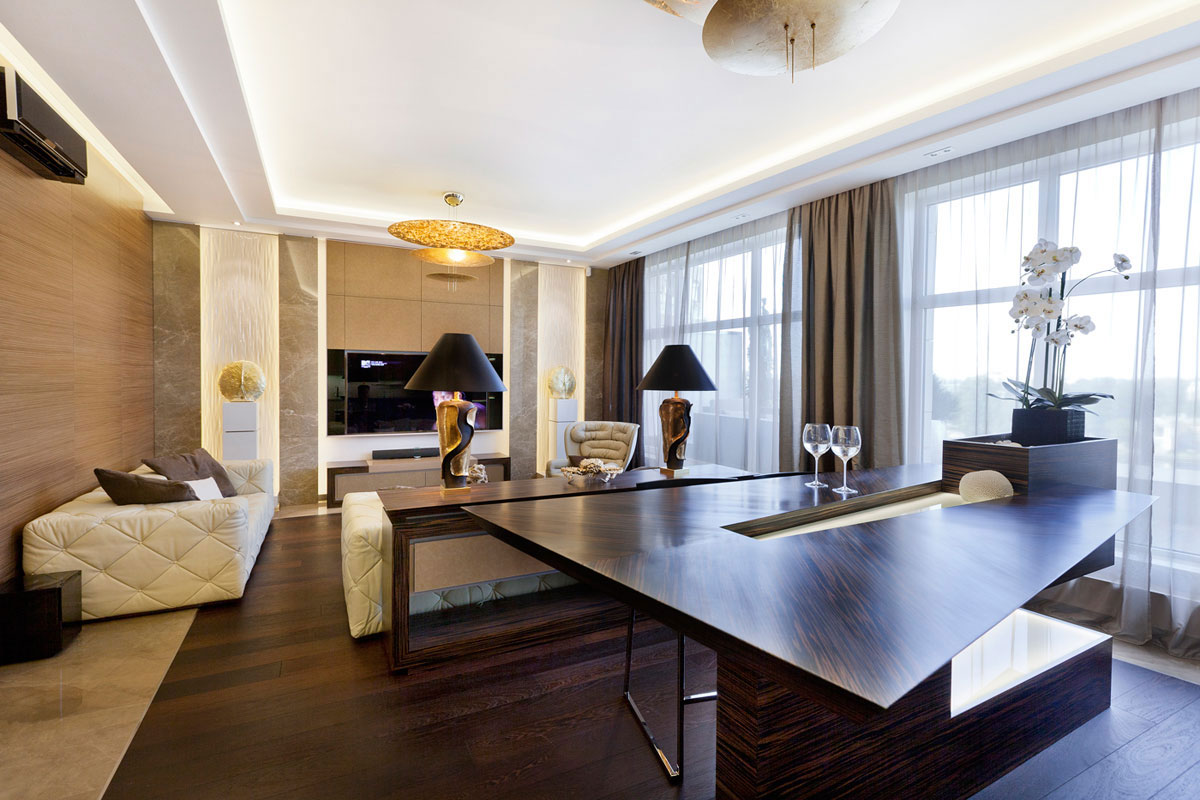 A Sophisticated Art Deco Home with Elegant Rich Wood and Golden Accents in St. Petersburg by NG Studio (9)