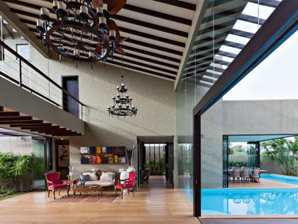 A Spacious Modern Retreat Surrounded by Gardens and Swimming Pool in Khandala, India by Abraham John ARCHITECTS (9)