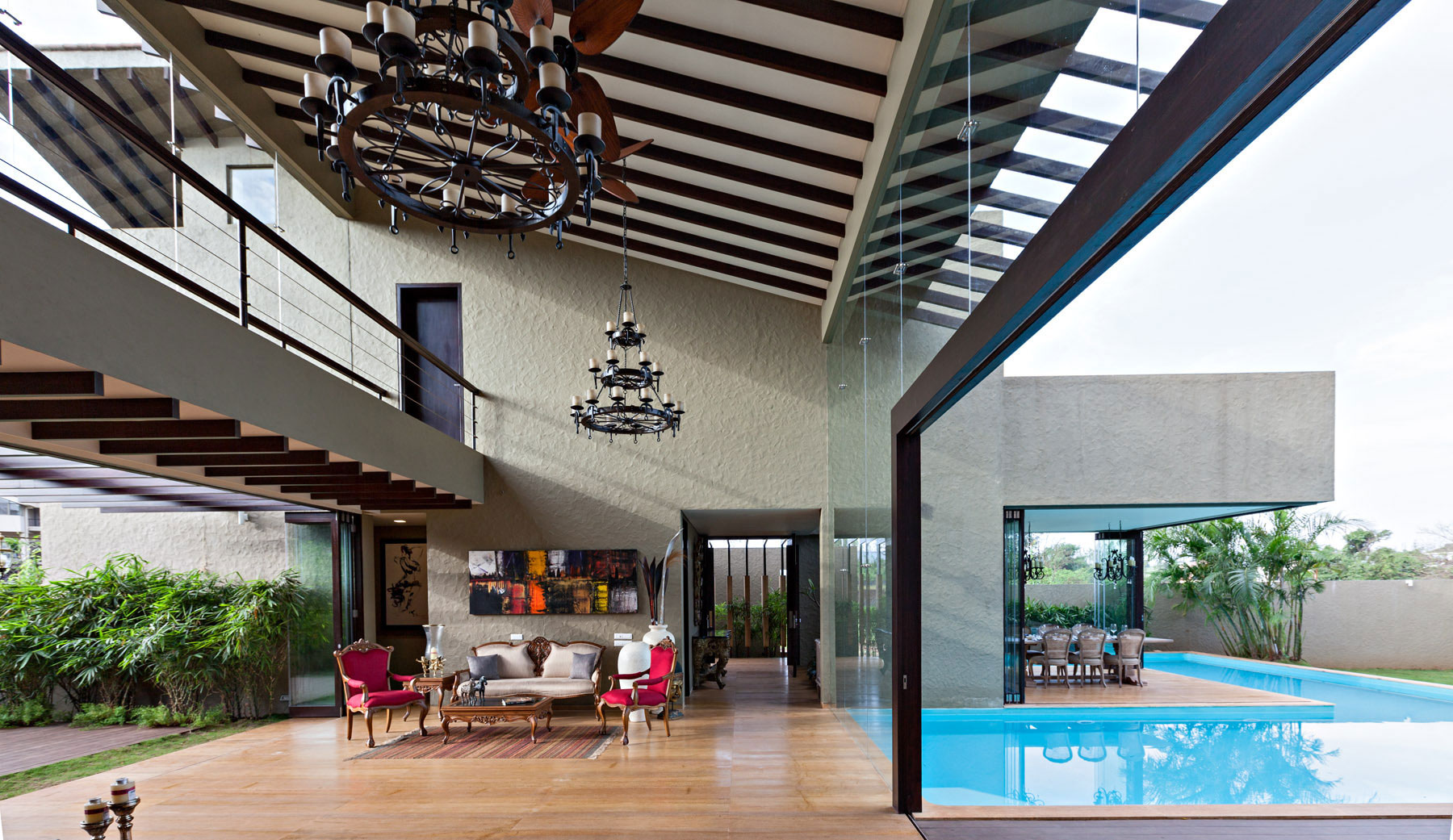 A Spacious Modern Retreat Surrounded by Gardens and Swimming Pool in Khandala, India by Abraham John ARCHITECTS (9)