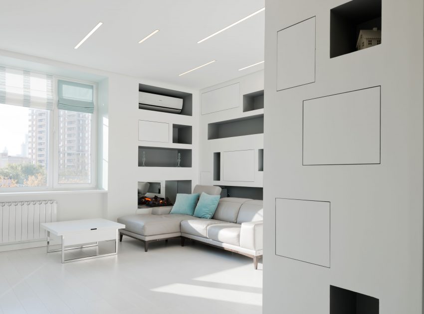 A Spacious and Bright Apartment with Clean and White Interiors in Moscow by Shamsudin Kerimov (2)