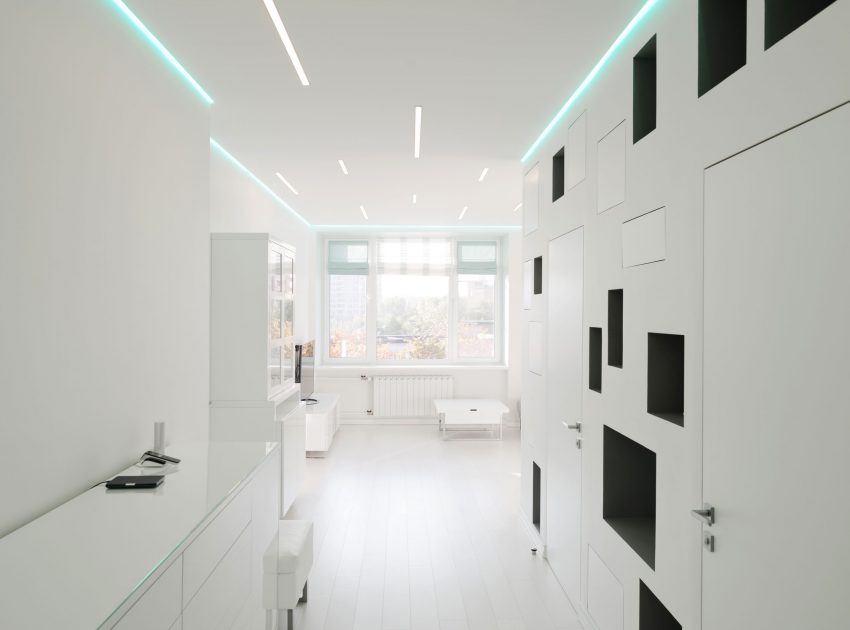 A Spacious and Bright Apartment with Clean and White Interiors in Moscow by Shamsudin Kerimov (6)