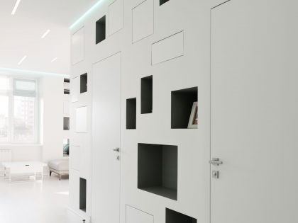 A Spacious and Bright Apartment with Clean and White Interiors in Moscow by Shamsudin Kerimov (9)