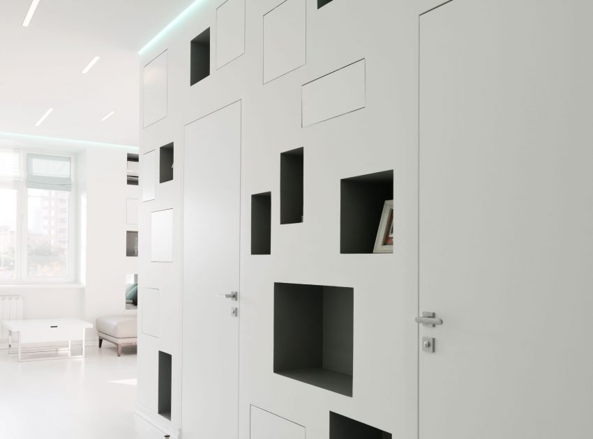 A Spacious and Bright Apartment with Clean and White Interiors in Moscow by Shamsudin Kerimov (9)