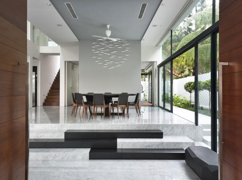 A Spacious and Warm Semi-Detached House with Angular Pitched Canopy in Singapore by A D Lab (10)