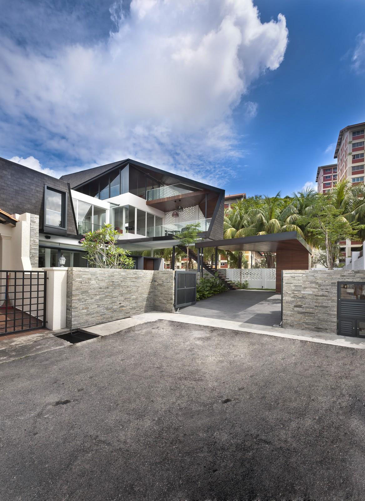 A Spacious and Warm Semi-Detached House with Angular Pitched Canopy in Singapore by A D Lab (3)