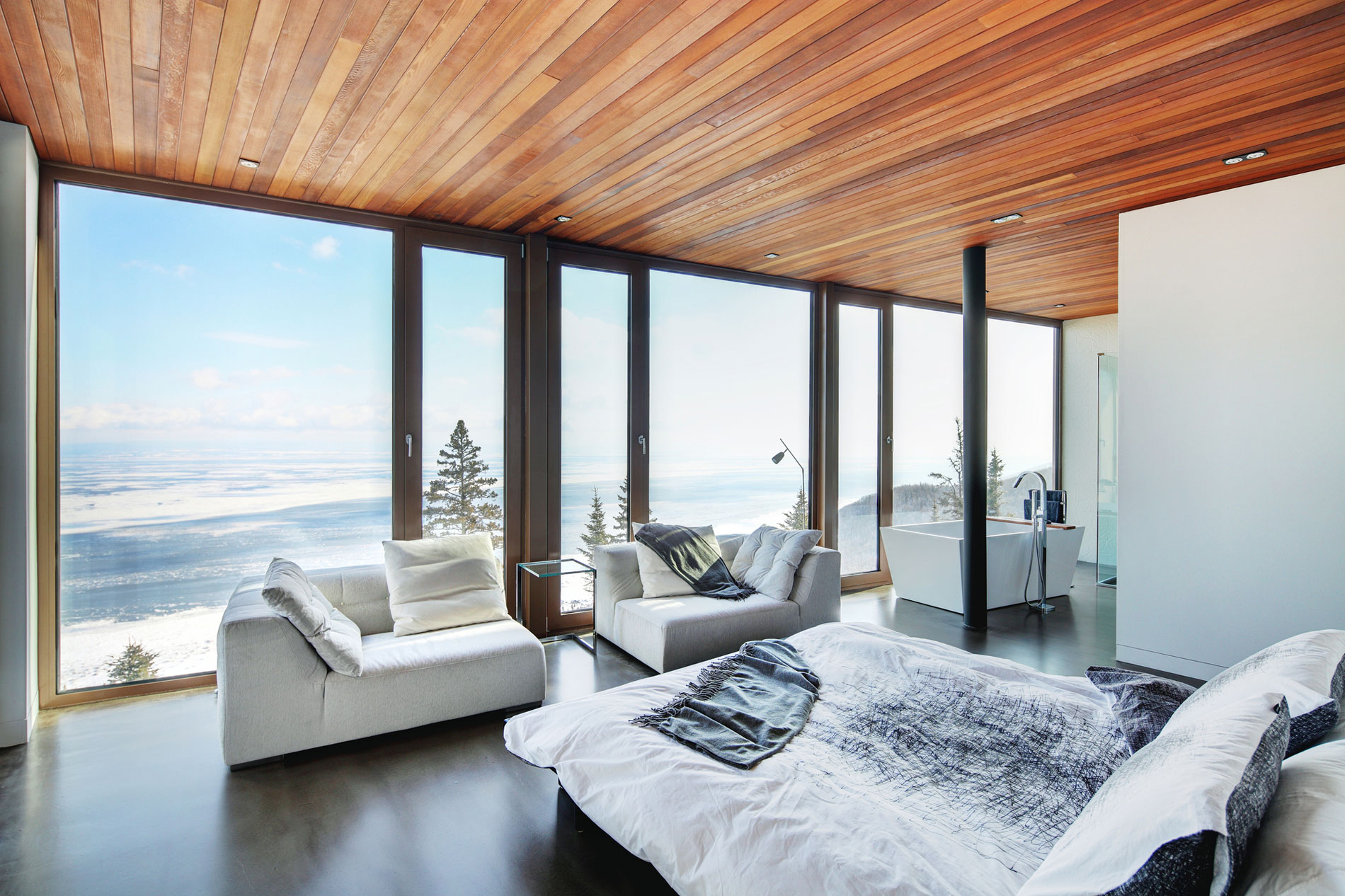 A Spectacular and Elegant Contemporary House Overlooking the St. Lawrence River of Quebec by Bourgeois Lechasseur Architectes (13)