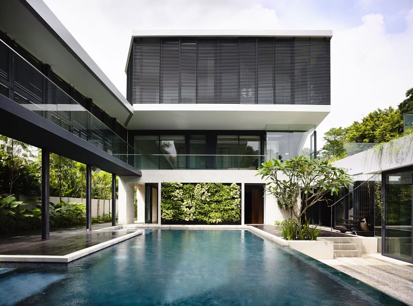 A Stunning Contemporary Bungalow Built on a Sloping Landscape in Singapore by A D Lab (4)