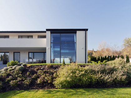 A Stunning Contemporary Home with Asymmetrical Facade and Unique Look in Budapest, Hungary