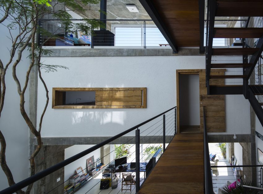 A Stunning Modern Home with Exposed Concrete and Industrial Style in São Paulo by Bonina Arquitetura (8)