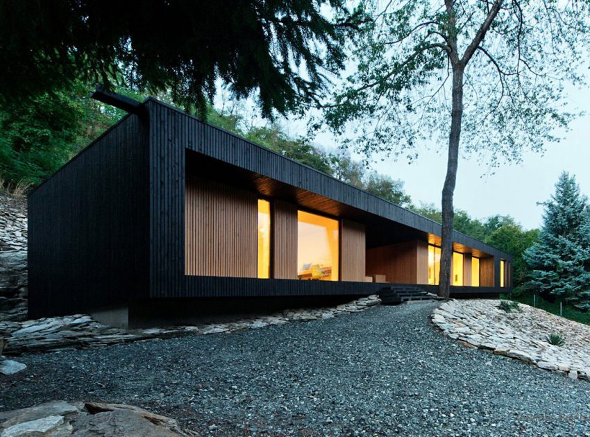 A Stunning Wood and Stone House with Luminous and Elegant Interior in Koszeg, Hungary by Béres Architects (22)