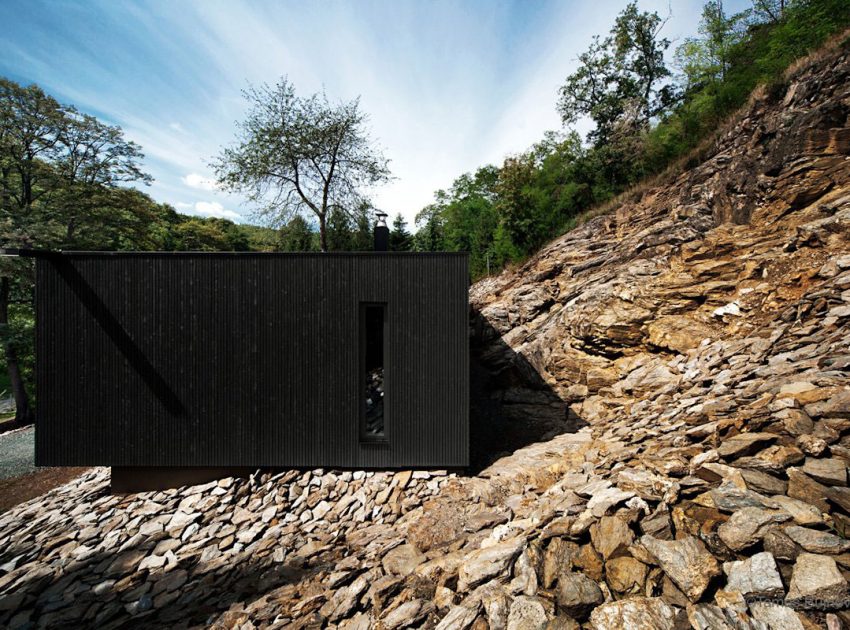 A Stunning Wood and Stone House with Luminous and Elegant Interior in Koszeg, Hungary by Béres Architects (7)