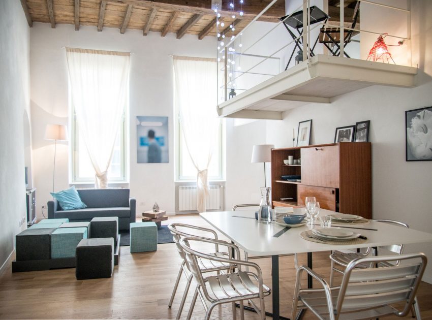 A Stylish Apartment with an Unusual and Practical Layout in Turin, Italy by CON3STUDIO (2)