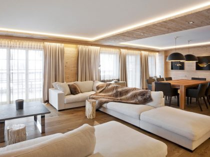 A Stylish Contemporary Apartment Blend of Warmth and Elegance in Rougemont, Switzerland