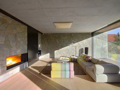 A Stylish Contemporary Home of Stone, Wood and Glass Elements in Palkovice, Czech Republic by Qarta Architektura (12)