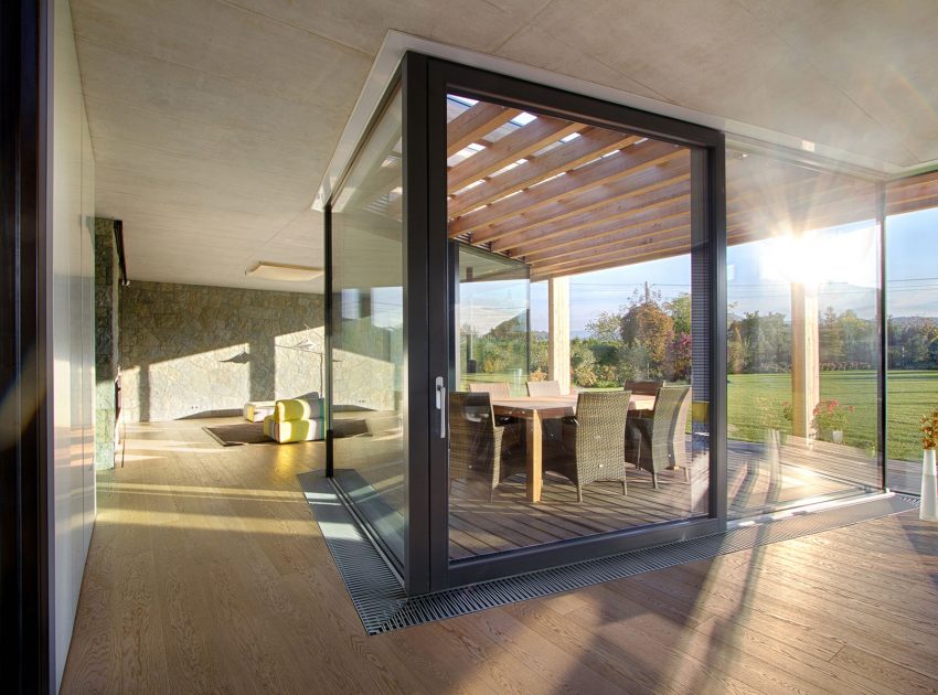 A Stylish Contemporary Home of Stone, Wood and Glass Elements in Palkovice, Czech Republic by Qarta Architektura (14)