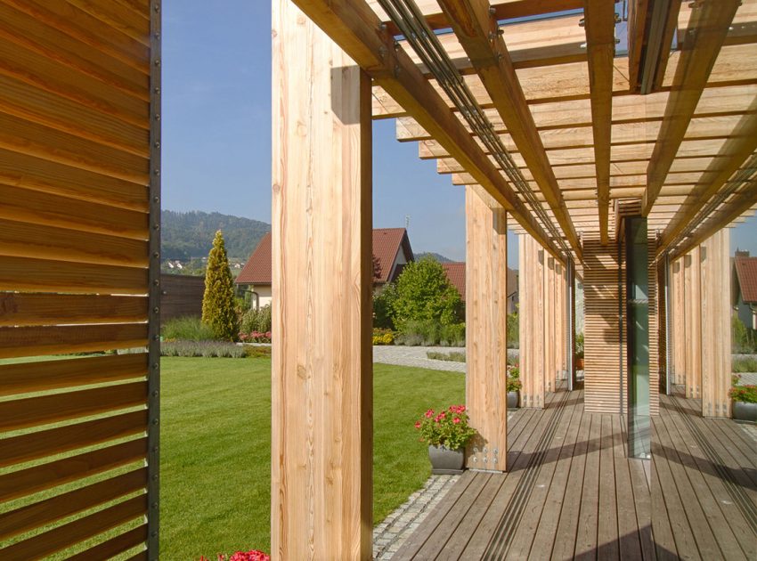 A Stylish Contemporary Home of Stone, Wood and Glass Elements in Palkovice, Czech Republic by Qarta Architektura (6)