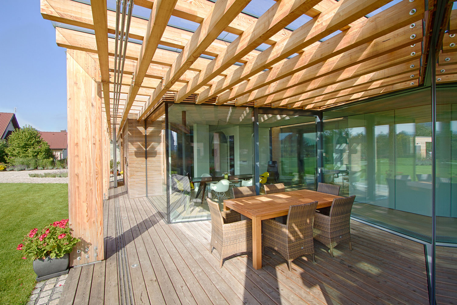 A Stylish Contemporary Home of Stone, Wood and Glass Elements in Palkovice, Czech Republic by Qarta Architektura (7)