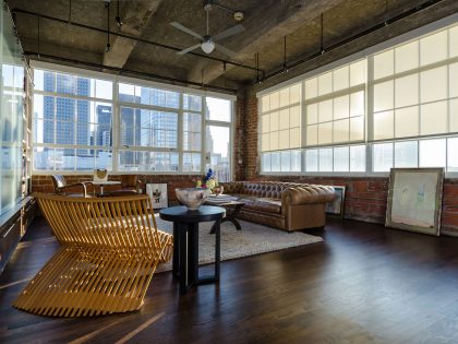 A Stylish Contemporary Loft with Exposed Brick and Concrete Ceilings in Houston, Texas