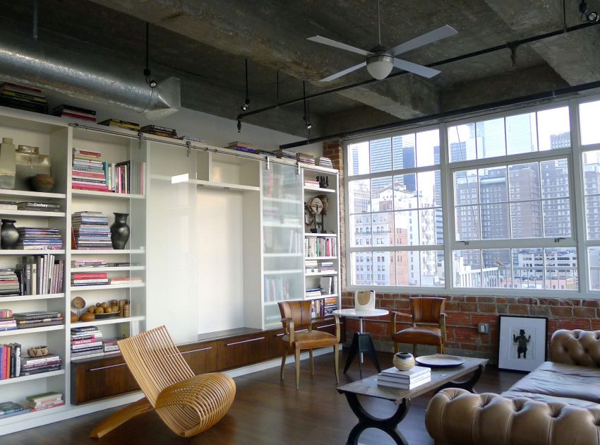 A Stylish Contemporary Loft with Exposed Brick and Concrete Ceilings in Houston, Texas by CONTENT Architecture (2)