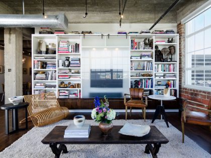 A Stylish Contemporary Loft with Exposed Brick and Concrete Ceilings in Houston, Texas by CONTENT Architecture (3)