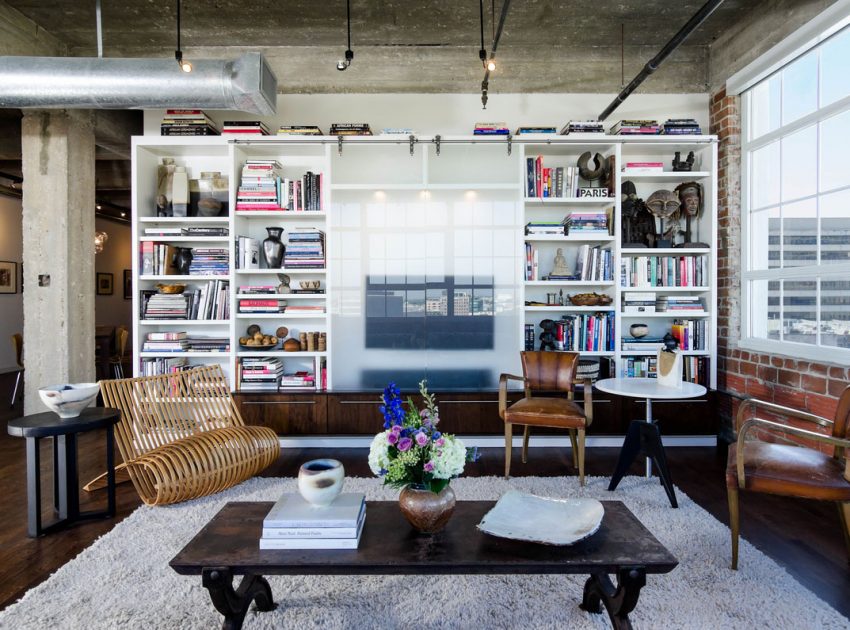 A Stylish Contemporary Loft with Exposed Brick and Concrete Ceilings in Houston, Texas by CONTENT Architecture (3)