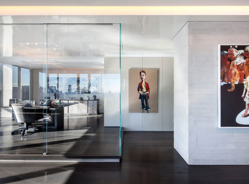 A Stylish Luxury Penthouse Apartment with Lots of Unique Art Character in Manhattan by Turett Collaborative Architecture (3)