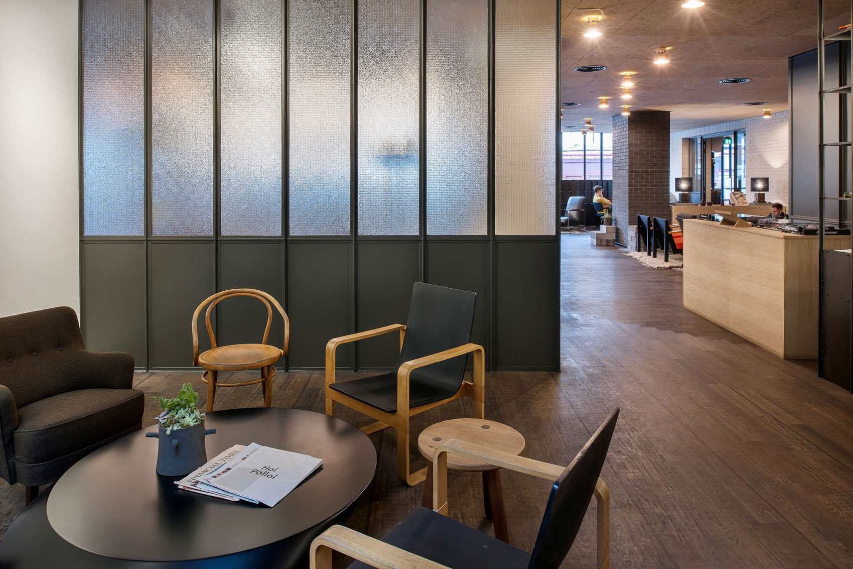A Stylish Modern Hotel with New Facade and Dark Engineering Brick in Shoreditch by Universal Design Studio (16)