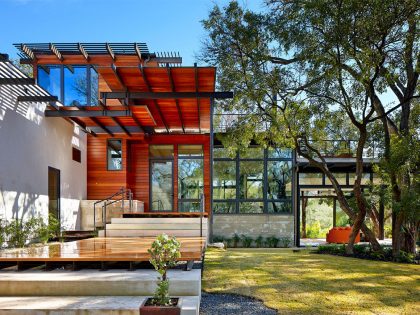 A Sustainable Contemporary Home with Stylish and Playful Interiors in San Antonio by John Grable Architects (1)