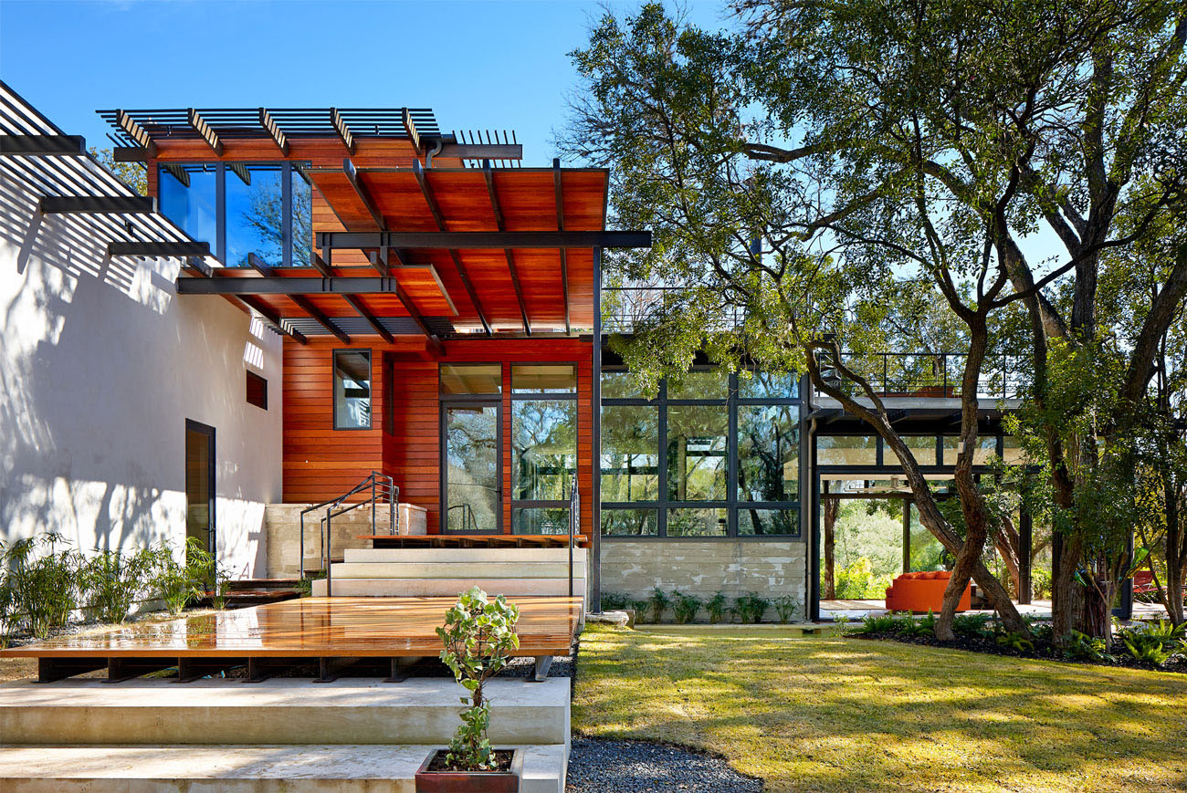 A Sustainable Contemporary Home with Stylish and Playful Interiors in San Antonio by John Grable Architects (1)