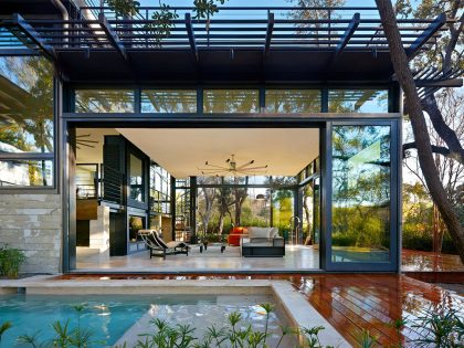 A Sustainable Contemporary Home with Stylish and Playful Interiors in San Antonio by John Grable Architects (5)