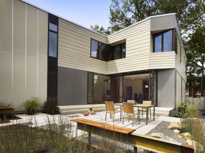 A Sustainable and Playful House with Cantilevered Carport and Sculptural Accents in Princeton, New Jersey by Marina Rubina (1)