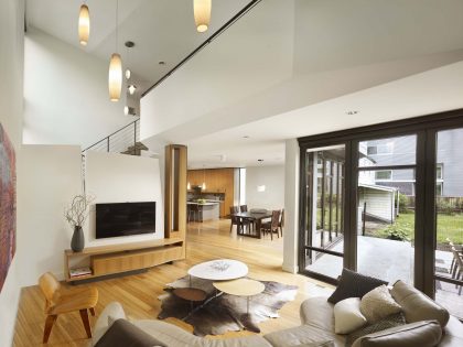 A Sustainable and Playful House with Cantilevered Carport and Sculptural Accents in Princeton, New Jersey by Marina Rubina (3)