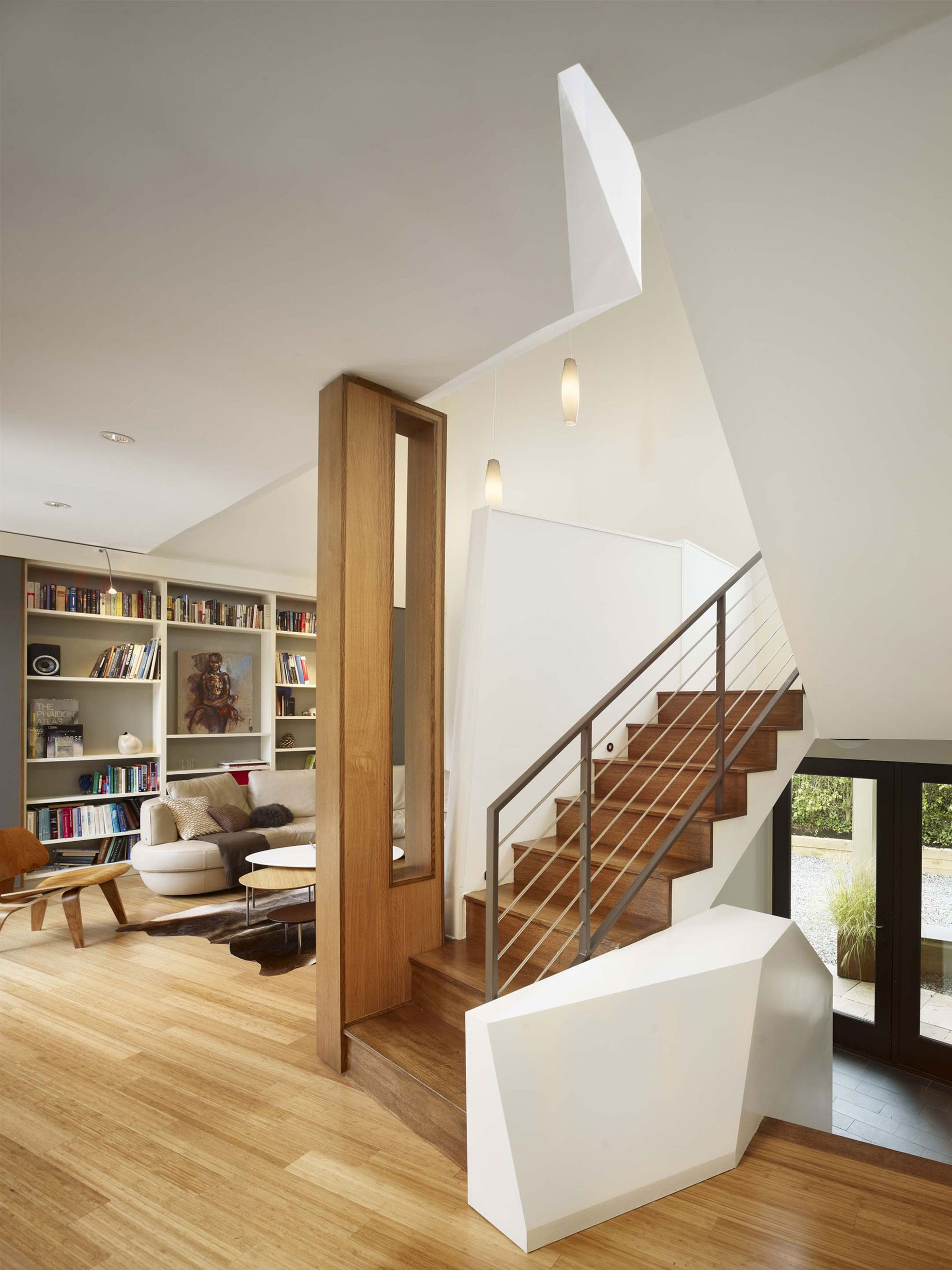A Sustainable and Playful House with Cantilevered Carport and Sculptural Accents in Princeton, New Jersey by Marina Rubina (6)