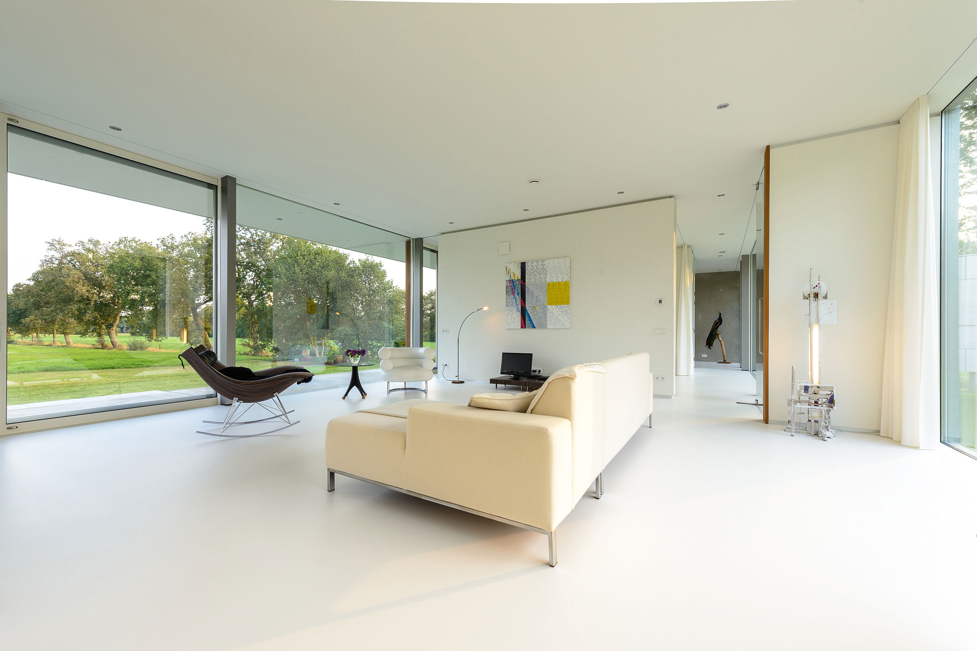 An Elegant and Captivating Modern Transparent House Behind a Grove of Trees in Bontebok, The Netherlands by Inbo (10)