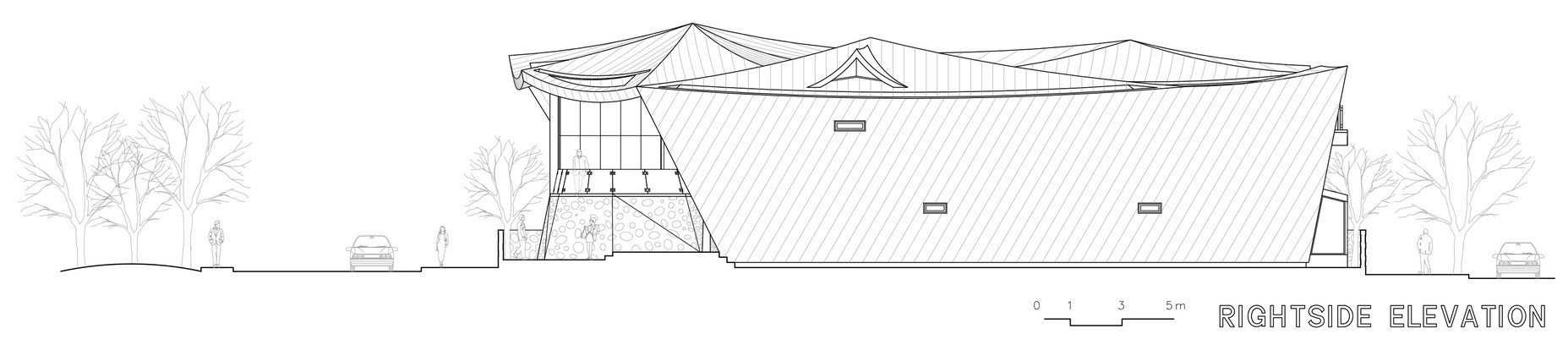 A Unique Contemporary Home with Large Courtyard and Cantilevered Roof in Seongnam by IROJE KHM Architects (29)