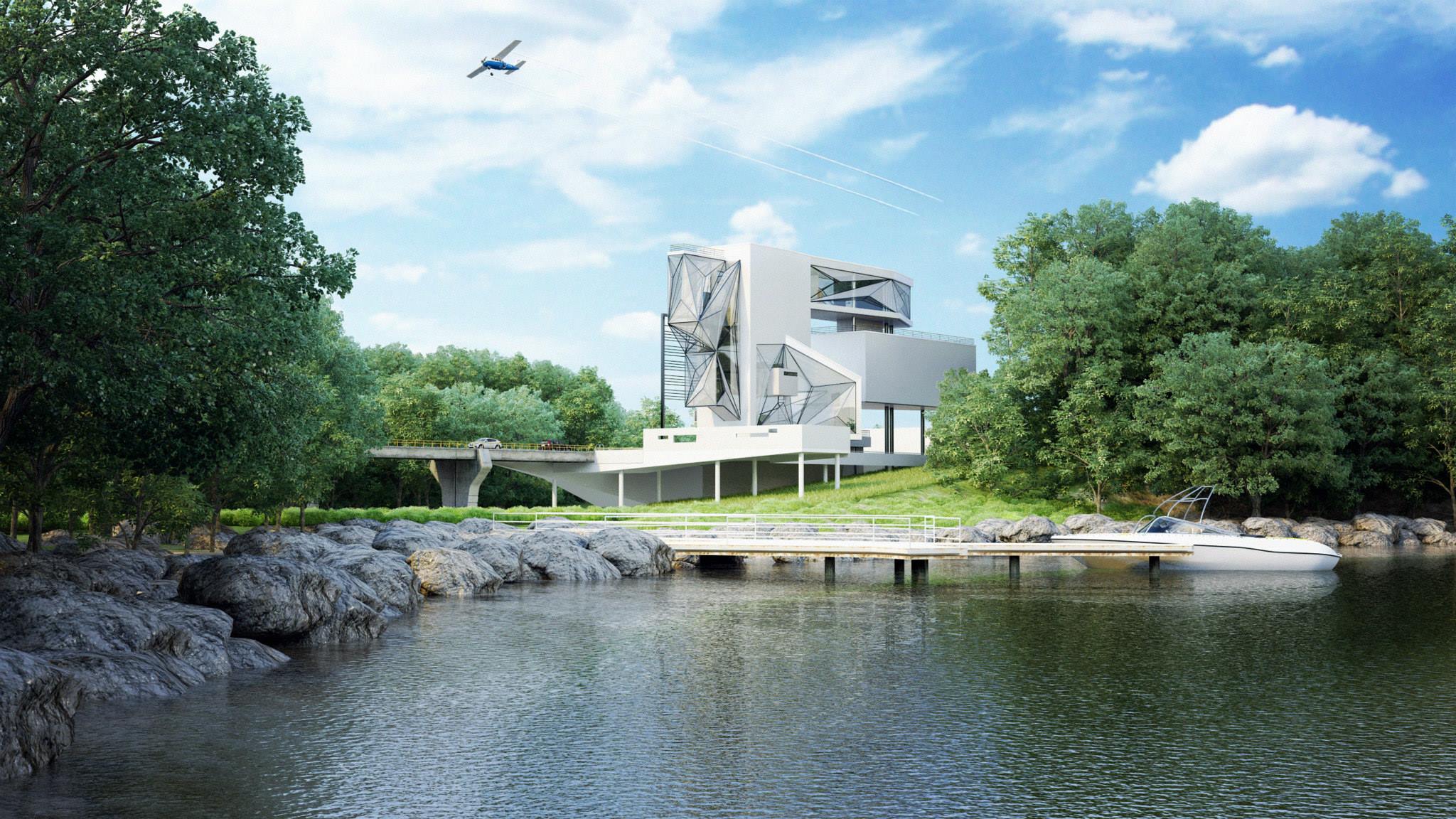 A Unique and Geometric Contemporary House for a Retired Pilot in Duchess County by Urban Office Architecture (3)