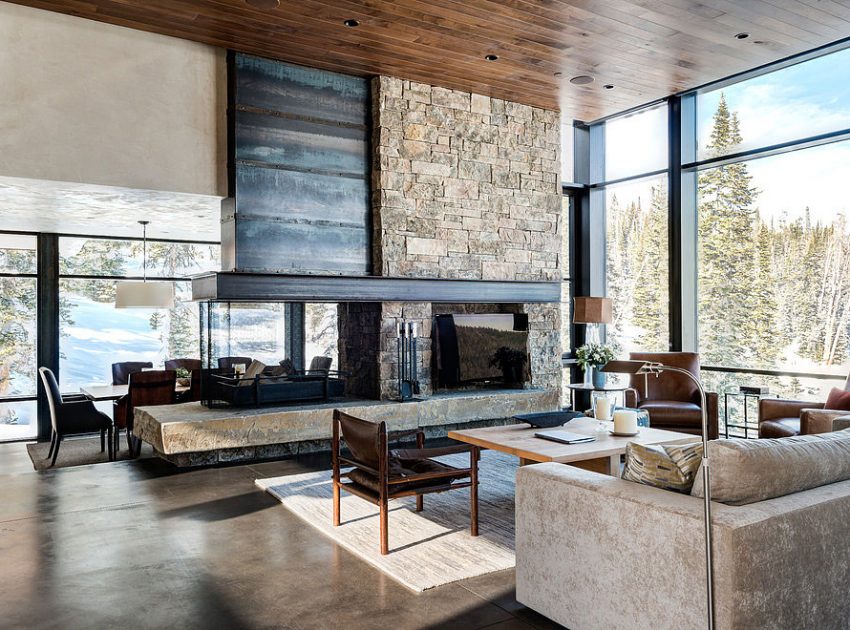 An Elegant Contemporary House Surrounded by Breathtaking Mountain Views in Montana by Pearson Design Group (6)