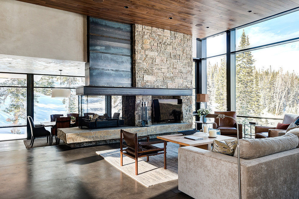 An Elegant Contemporary House Surrounded by Breathtaking Mountain Views in Montana by Pearson Design Group (6)