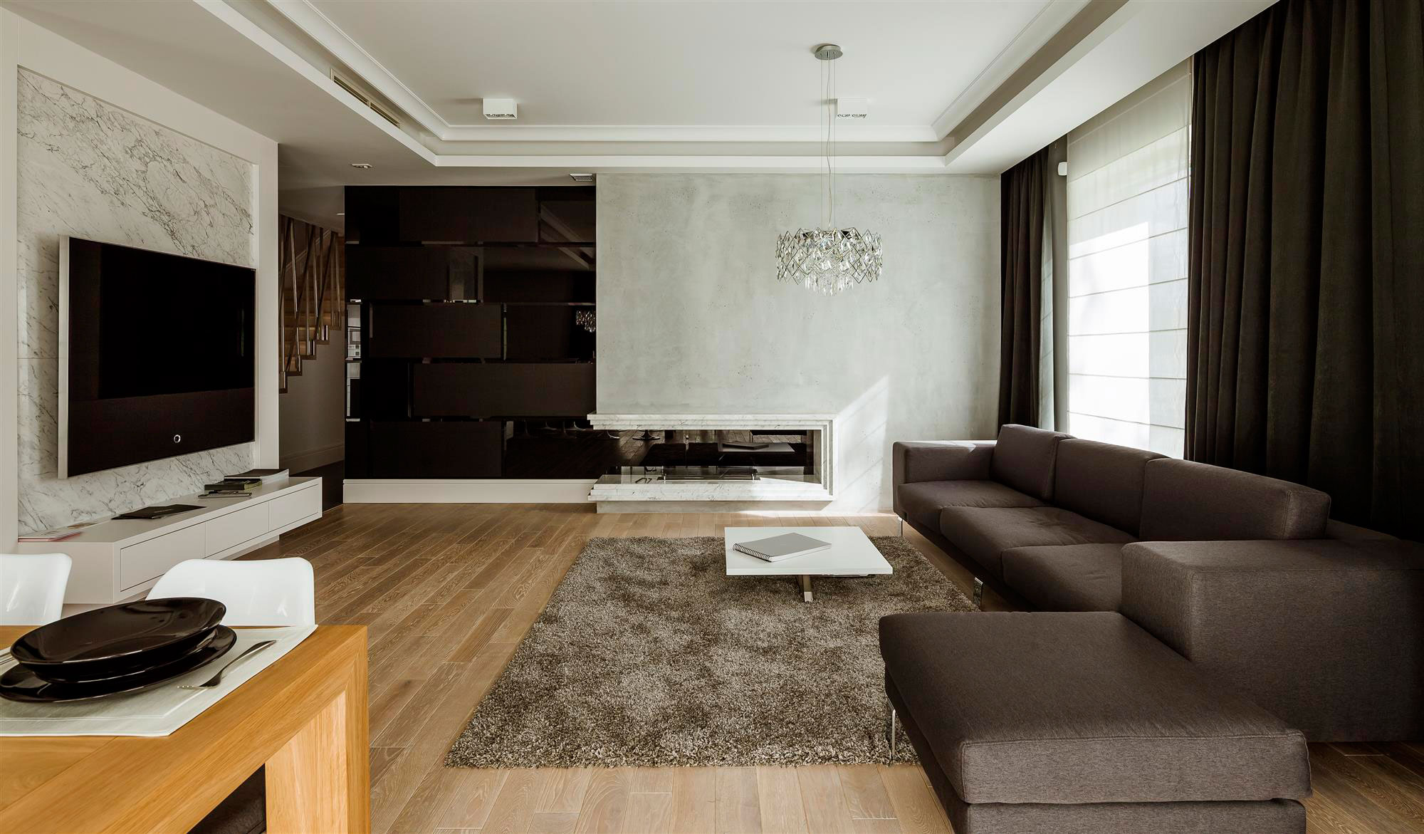 A Warm and Elegant Duplex Apartment with Comfortable Interiors in Warsaw by Hola Design (3)