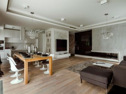 A Warm and Elegant Duplex Apartment with Comfortable Interiors in Warsaw by Hola Design (4)