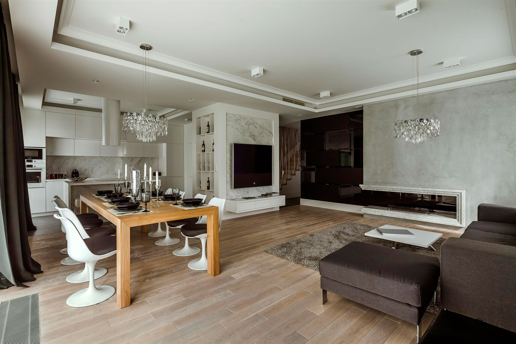 A Warm and Elegant Duplex Apartment with Comfortable Interiors in Warsaw by Hola Design (4)