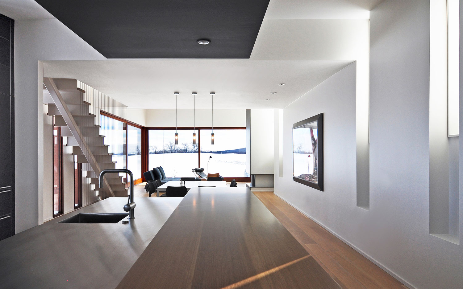 An Eco-Friendly Modern Home with Green Roof and Ventilated Facade in Blue Mounds, Wisconsin by Johnsen Schmaling Architects (10)