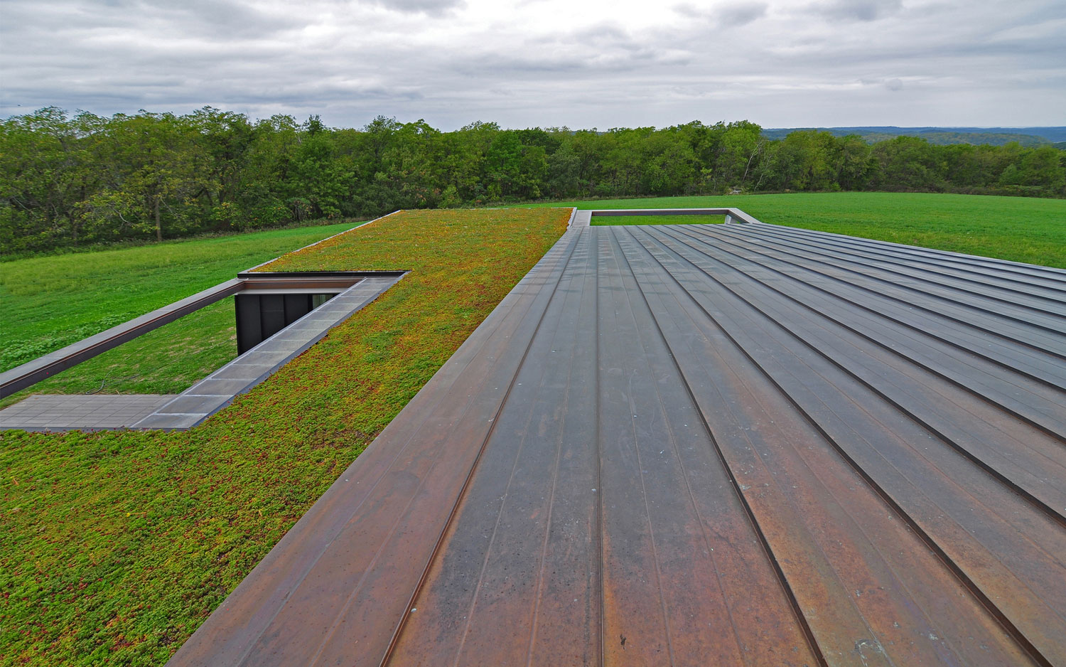 An Eco-Friendly Modern Home with Green Roof and Ventilated Facade in Blue Mounds, Wisconsin by Johnsen Schmaling Architects (6)