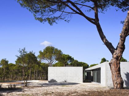 An Elegant Concrete and Glass Home with Warm and Cozy Interior in Comporta, Portugal by RRJ Arquitectos (6)