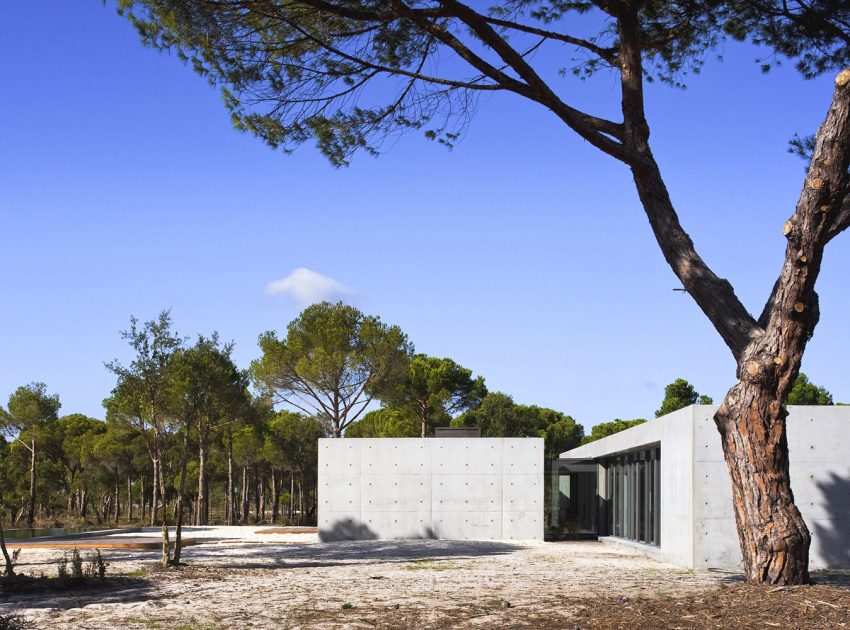 An Elegant Concrete and Glass Home with Warm and Cozy Interior in Comporta, Portugal by RRJ Arquitectos (6)