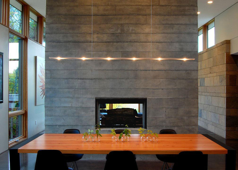 An Elegant Concrete and Steel Home with Stone, Wood and Glass Elements in Richfield, Wisconsin by Bruns Architecture (10)