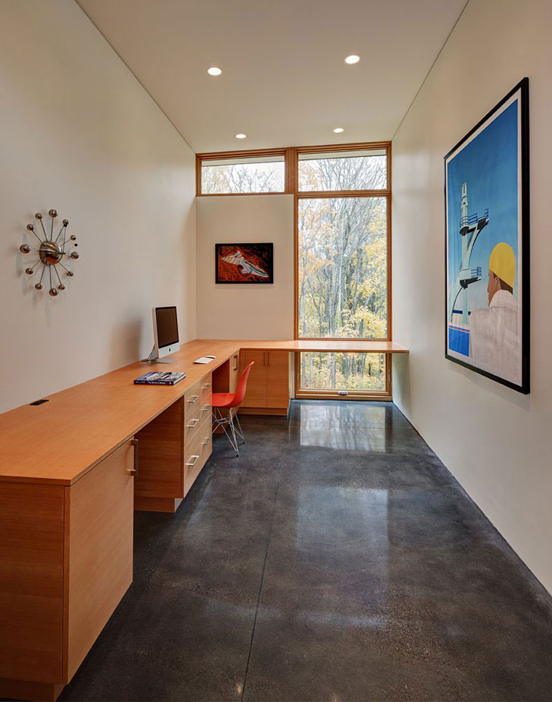 An Elegant Concrete and Steel Home with Stone, Wood and Glass Elements in Richfield, Wisconsin by Bruns Architecture (16)
