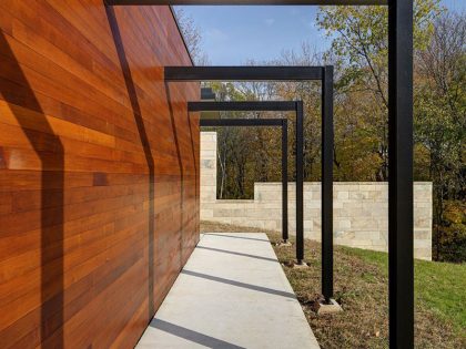 An Elegant Concrete and Steel Home with Stone, Wood and Glass Elements in Richfield, Wisconsin by Bruns Architecture (5)