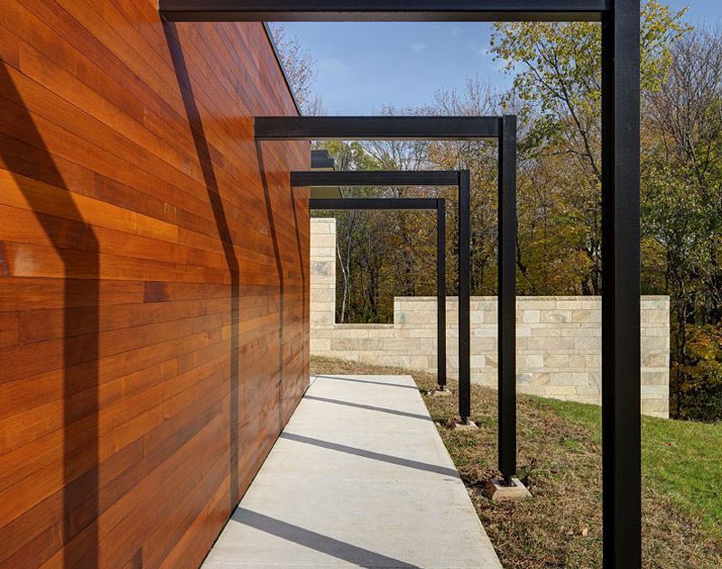 An Elegant Concrete and Steel Home with Stone, Wood and Glass Elements in Richfield, Wisconsin by Bruns Architecture (5)