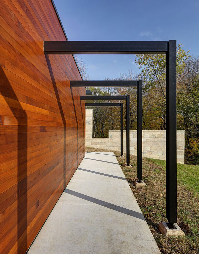 An Elegant Concrete and Steel Home with Stone, Wood and Glass Elements in Richfield, Wisconsin by Bruns Architecture (5)